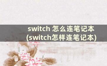 switch 怎么连笔记本(switch怎样连笔记本)